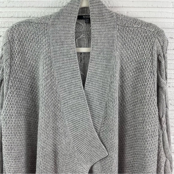 NYDJ Draped Wool Blend Cardigan Gray Size S/M - Picture 7 of 14